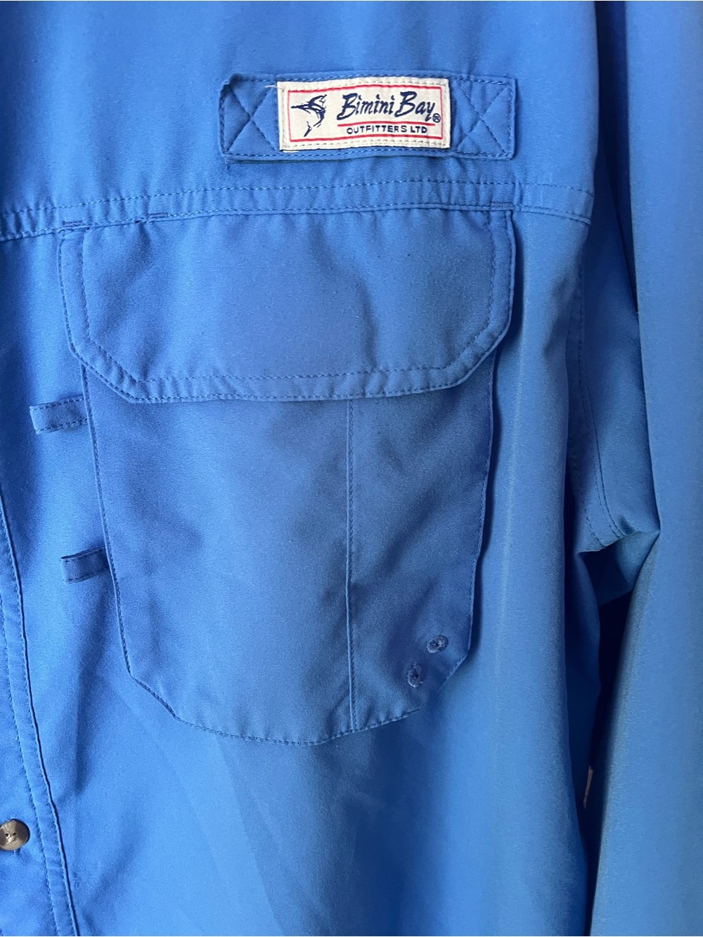 Bimini Bay Outfitters XL Blue Fishing Shirt Long Sleeve Vented Performance - Picture 9 of 9